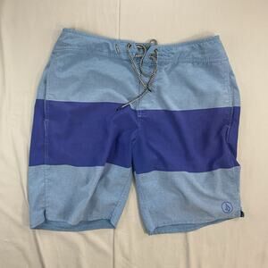 Volcom Mens Board shorts Blue Sz 34 Swim Bathing Trunks Skater Shorts